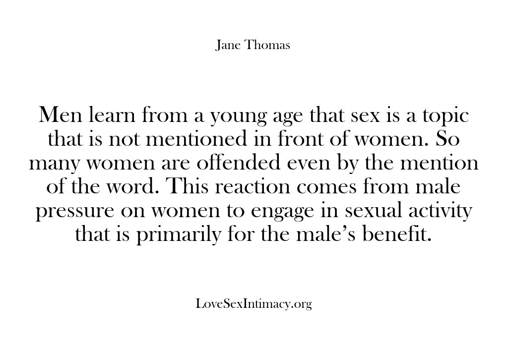 (Love Sex Intimacy) Men learn from a young age that sex is a topic that…
