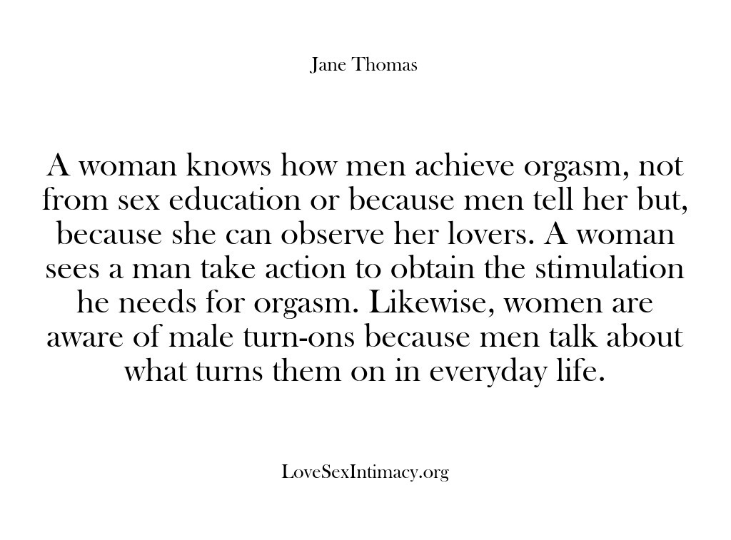 (Love Sex Intimacy) A woman knows how men achieve orgasm, not from sex education or…