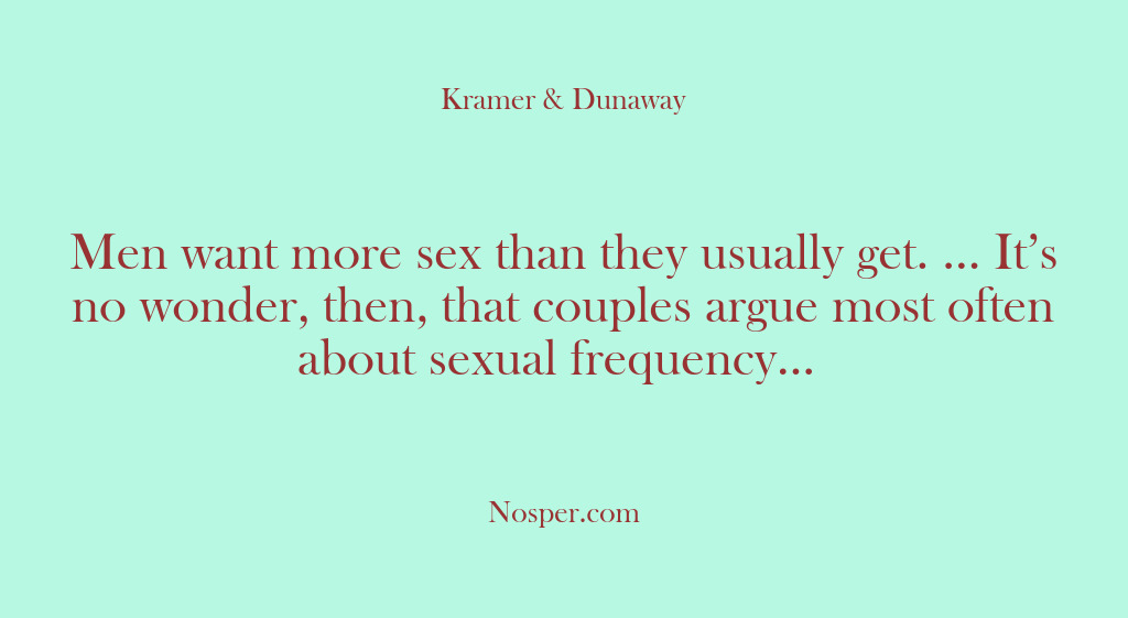 (Other Sources) Men want more sex than they usually get. … It’s no wonder,…