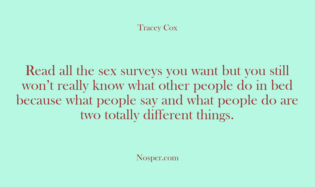 (Other Sources) Read all the sex surveys you want but you still won’t really…