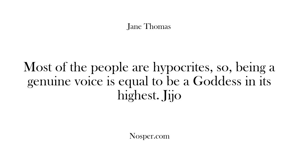 (Feedback) Most of the people are hypocrites, so, being a genuine voice is…