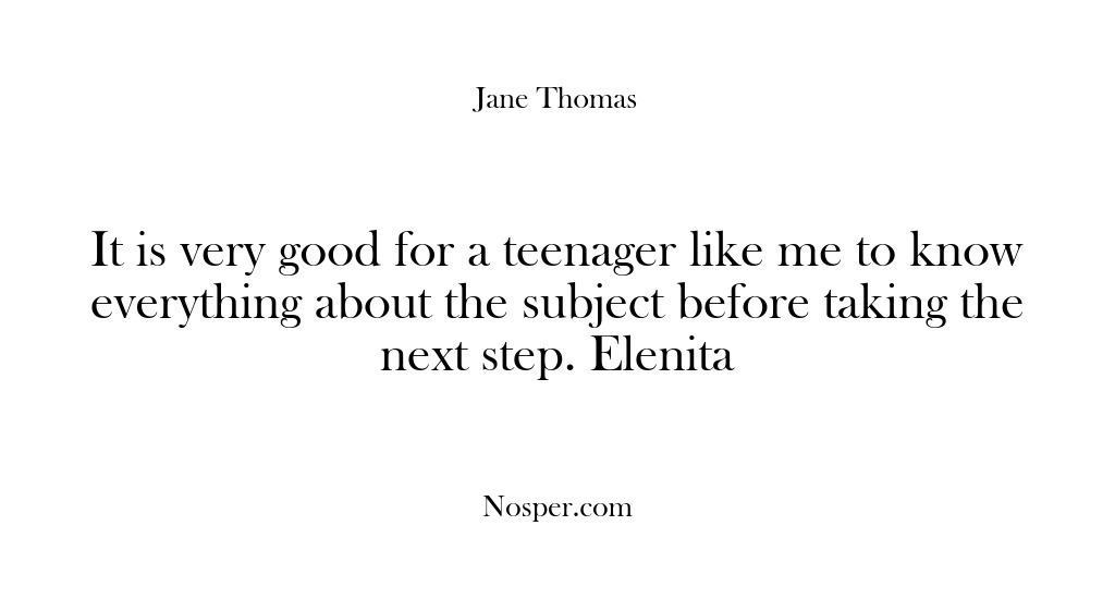 (Feedback) It is very good for a teenager like me to know everything…