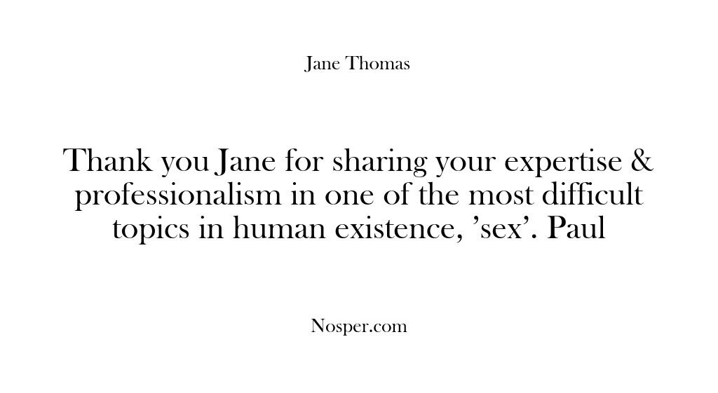 (Feedback) Thank you Jane for sharing your expertise & professionalism in one of…