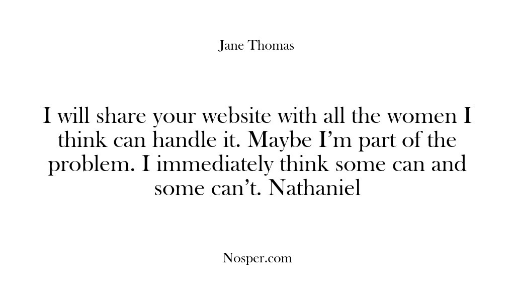 (Feedback) I will share your website with all the women I think can…