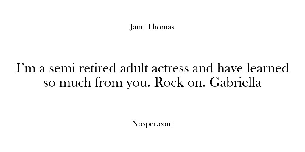 (Feedback) I’m a semi retired adult actress and have learned so much from…