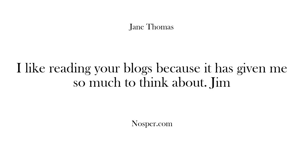 (Feedback) I like reading your blogs because it has given me so much…