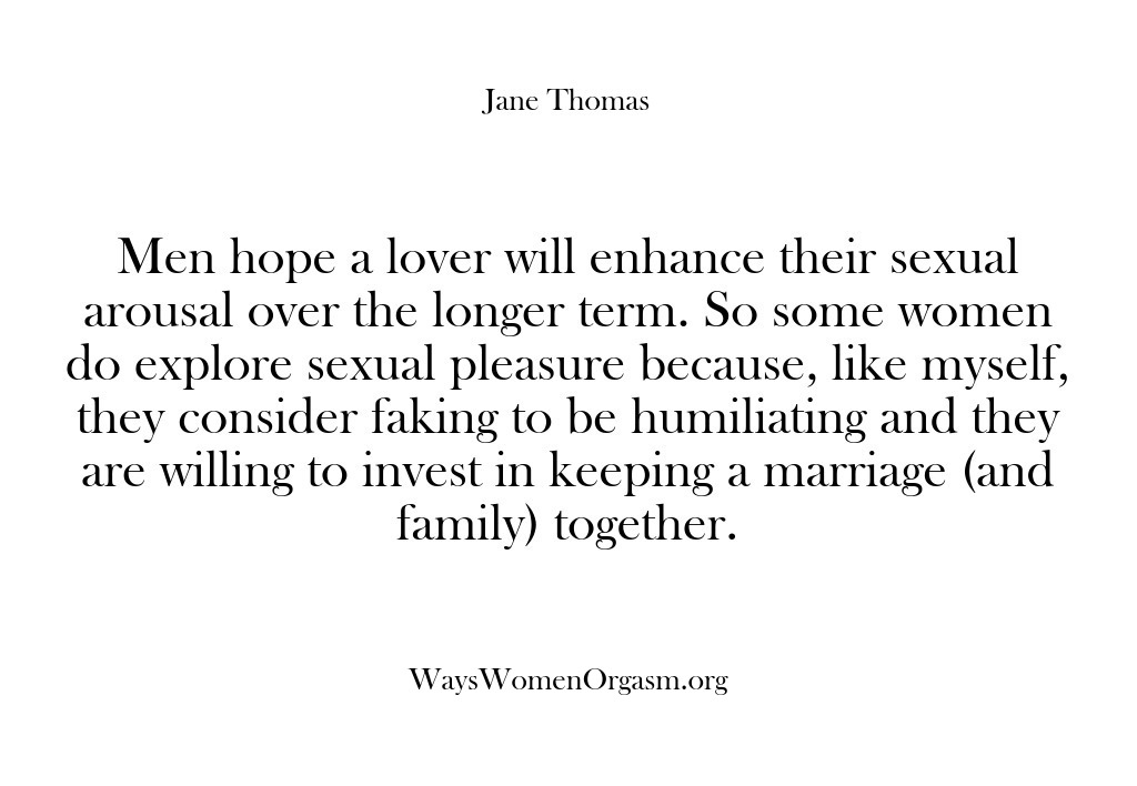 (Ways Women Orgasm) Men hope a lover will enhance their sexual arousal over the longer…