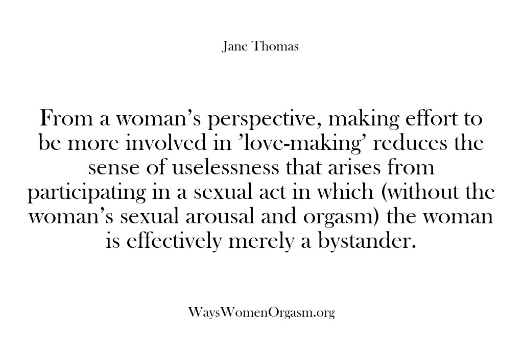 (Ways Women Orgasm) From a woman’s perspective, making effort to be more involved in ‘love-making’…