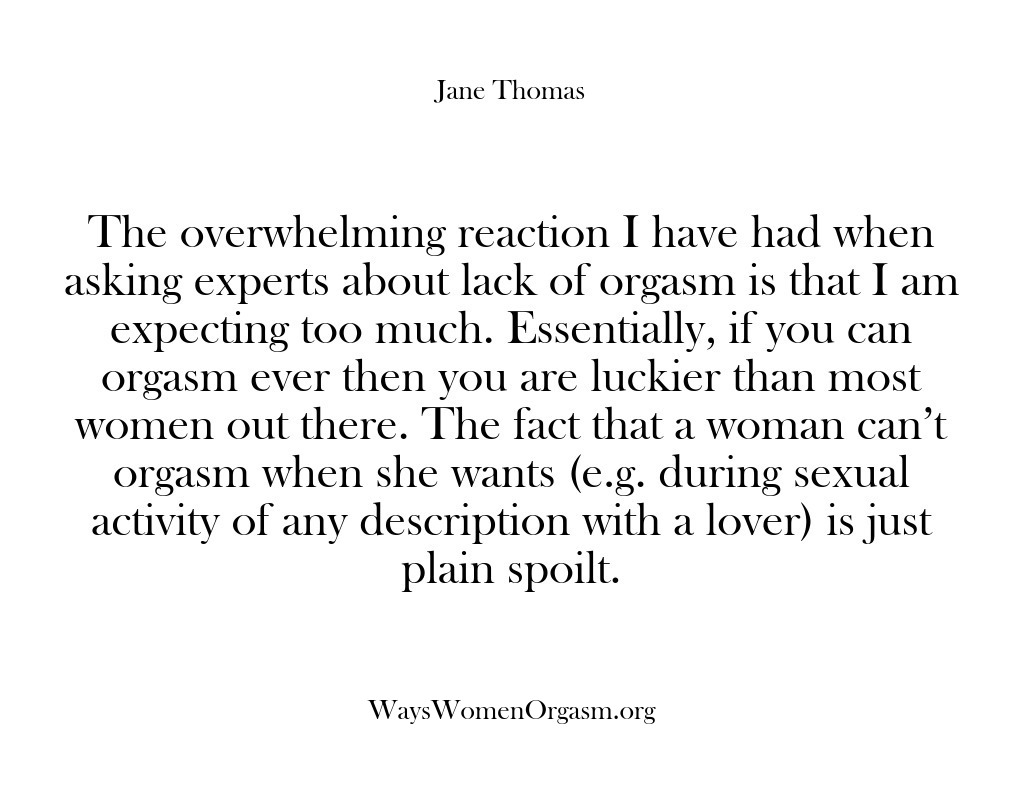 (Ways Women Orgasm) The overwhelming reaction I have had when asking experts about lack of…