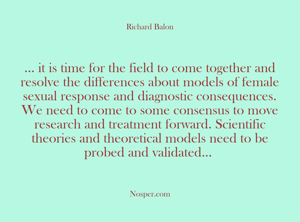(Other Sources) … it is time for the field to come together and resolve…