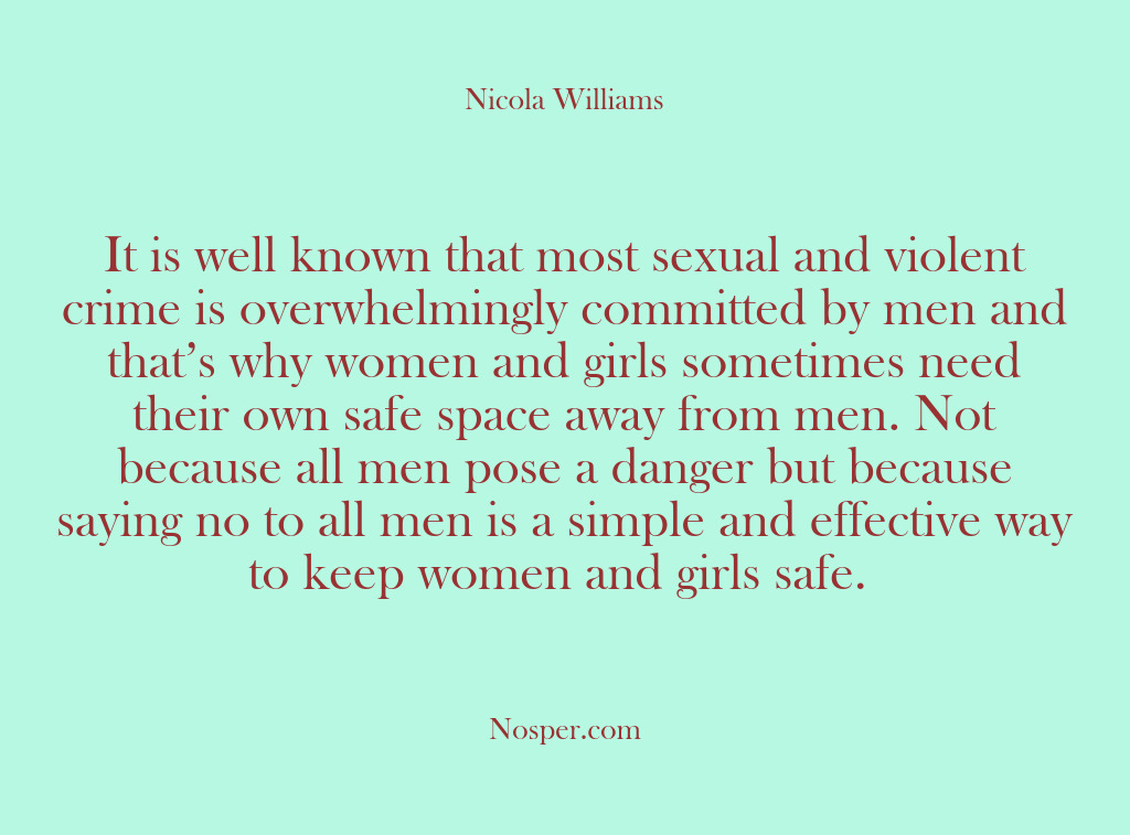 (Other Sources) It is well known that most sexual and violent crime is overwhelmingly…
