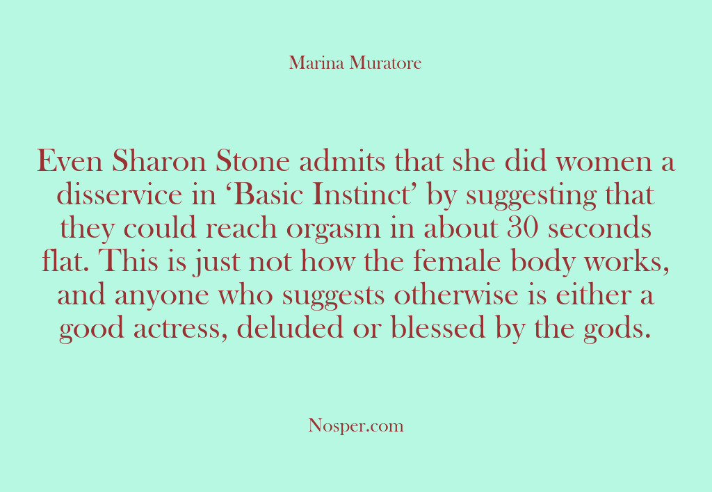 (Other Sources) Even Sharon Stone admits that she did women a disservice in ‘Basic…