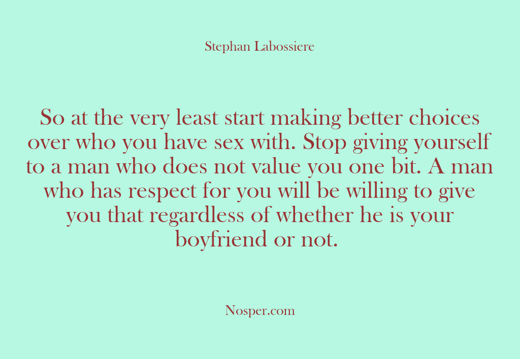 (Other Sources) So at the very least start making better choices over who you…