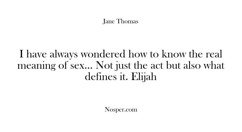 (Feedback) I have always wondered how to know the real meaning of sex……