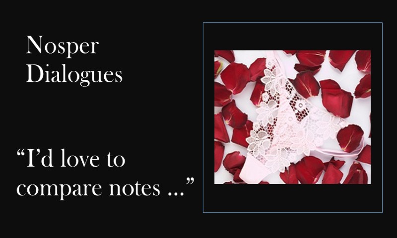 (Nosper Dialogues) I’d love to compare notes …